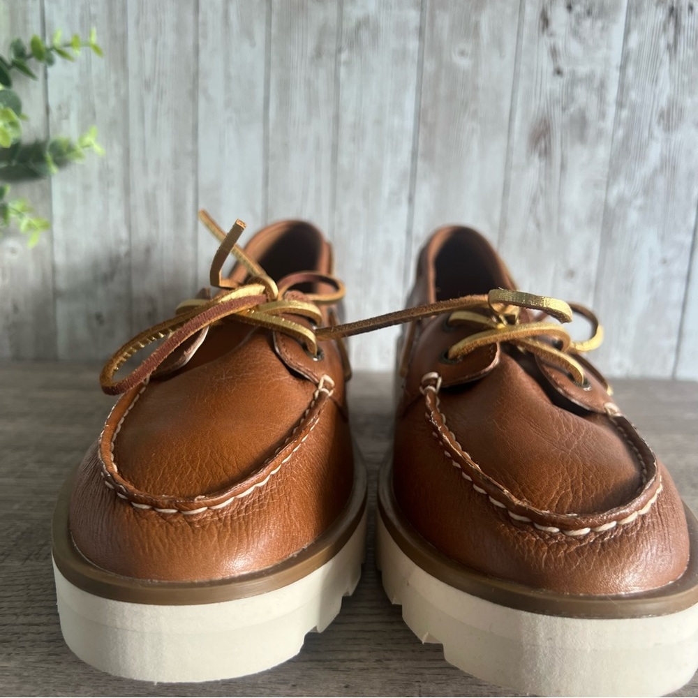 Sperry 2 Eye Chunky Tan Leather Lug Platform Women's Boat Shoe 10 — image 4 of 6